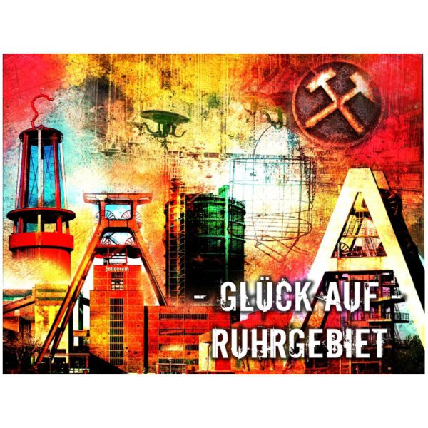 Collage "Gl?ck Auf - Ruhrgeb.100 x 70cm